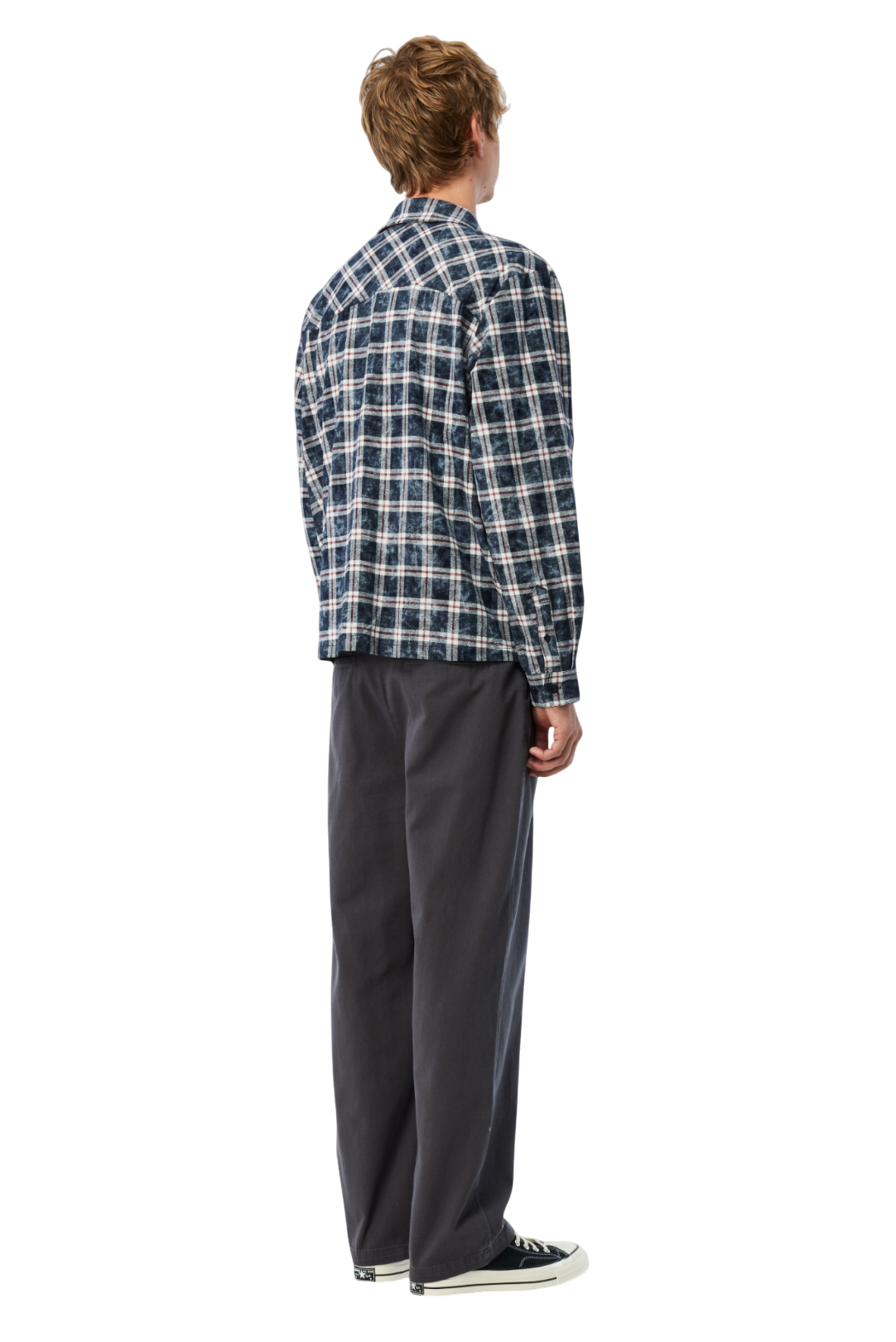 Plaid Flannel Shirt - Bleached Navy