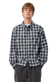 Plaid Flannel Shirt - Bleached Navy