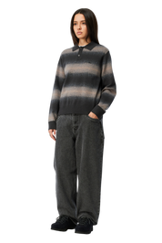 Rugby Rayé Tricoté - Charbon Multicolore