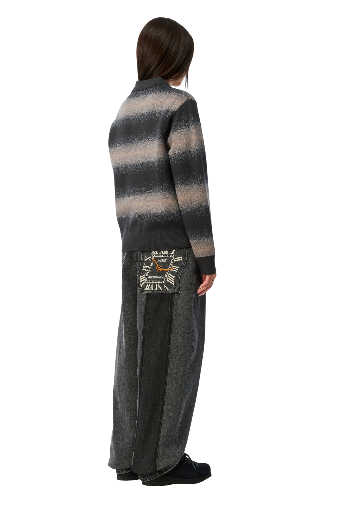 Rugby Rayé Tricoté - Charbon Multicolore