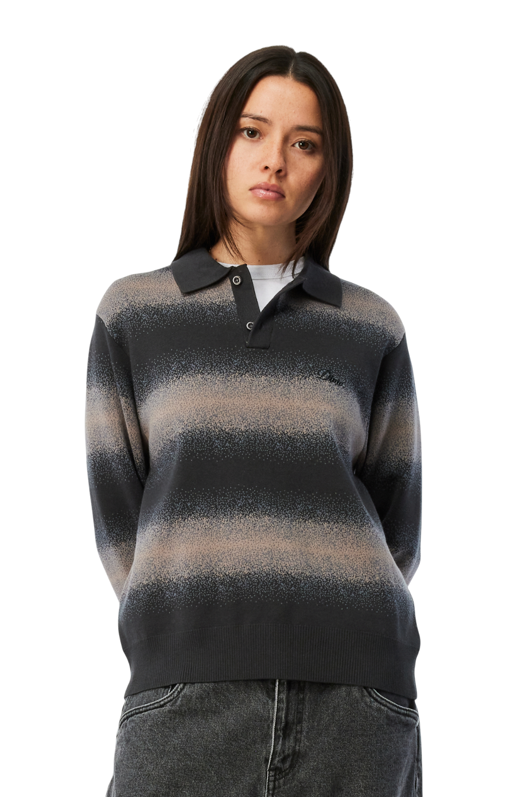 Rugby Rayé Tricoté - Charbon Multicolore