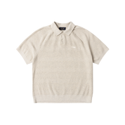 Cable Knit Polo - Oatmeal