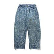 Thorn Camo Wide Cut Denim Jeans - Washed Indigo