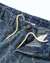 Thorn Camo Wide Cut Denim Jeans - Washed Indigo