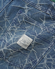 Thorn Camo Wide Cut Denim Jeans - Washed Indigo