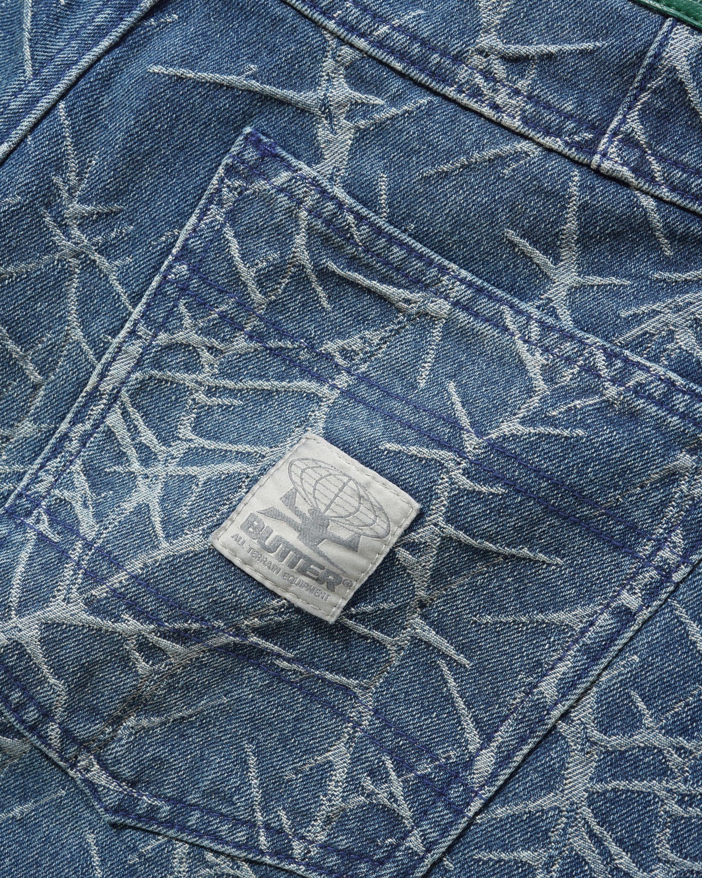 Thorn Camo Wide Cut Denim Jeans - Washed Indigo