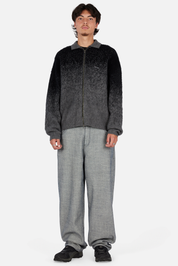 Mohair Double Zip Knit - Black/Charcoal
