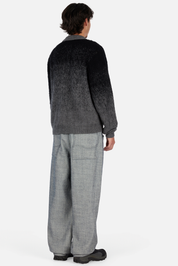 Mohair Double Zip Knit - Black/Charcoal