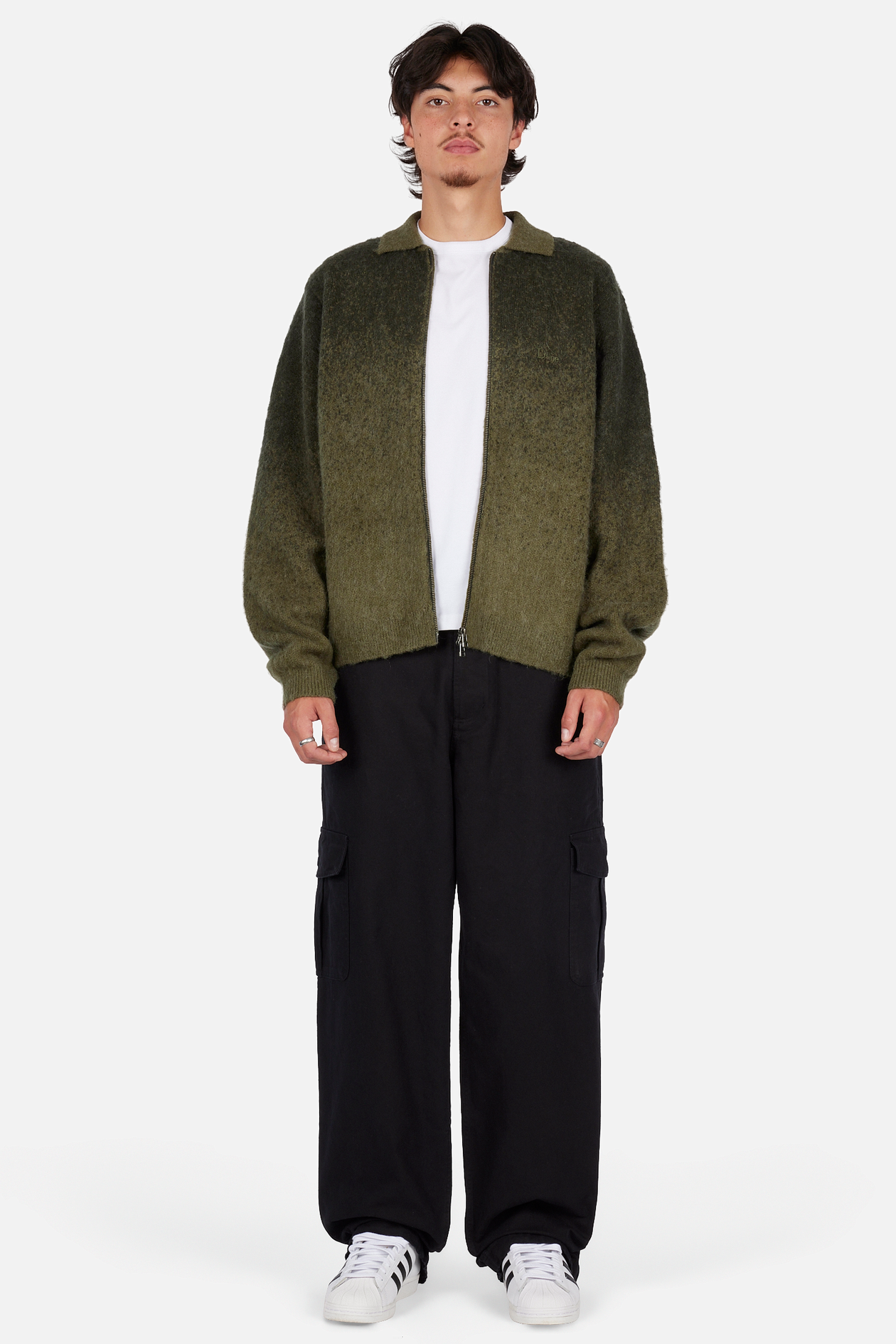 Tricot en Mohair à Double Zip - Vert Forêt
