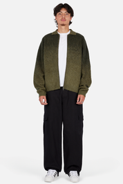 Tricot en Mohair à Double Zip - Vert Forêt
