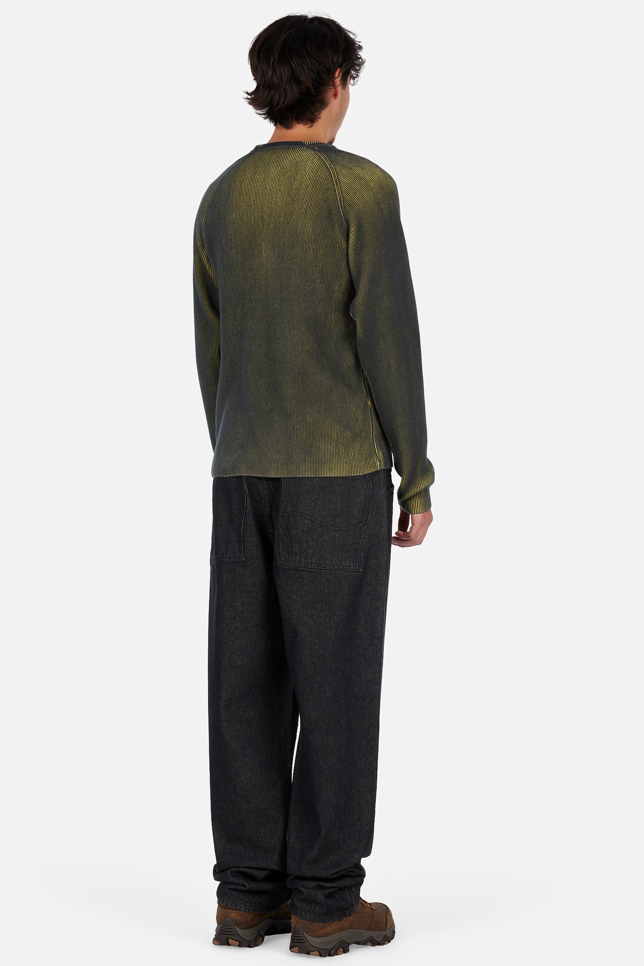 Printed Rib Sweater - Black/Yellow