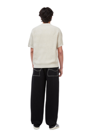 Cable Knit Polo - Oatmeal