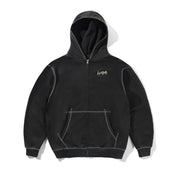 Trail Stitch Zip-Thru Hood - Washed Black