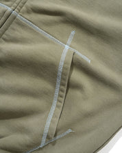 Trail Stitch Zip-Thru Hood - Washed Dull Army