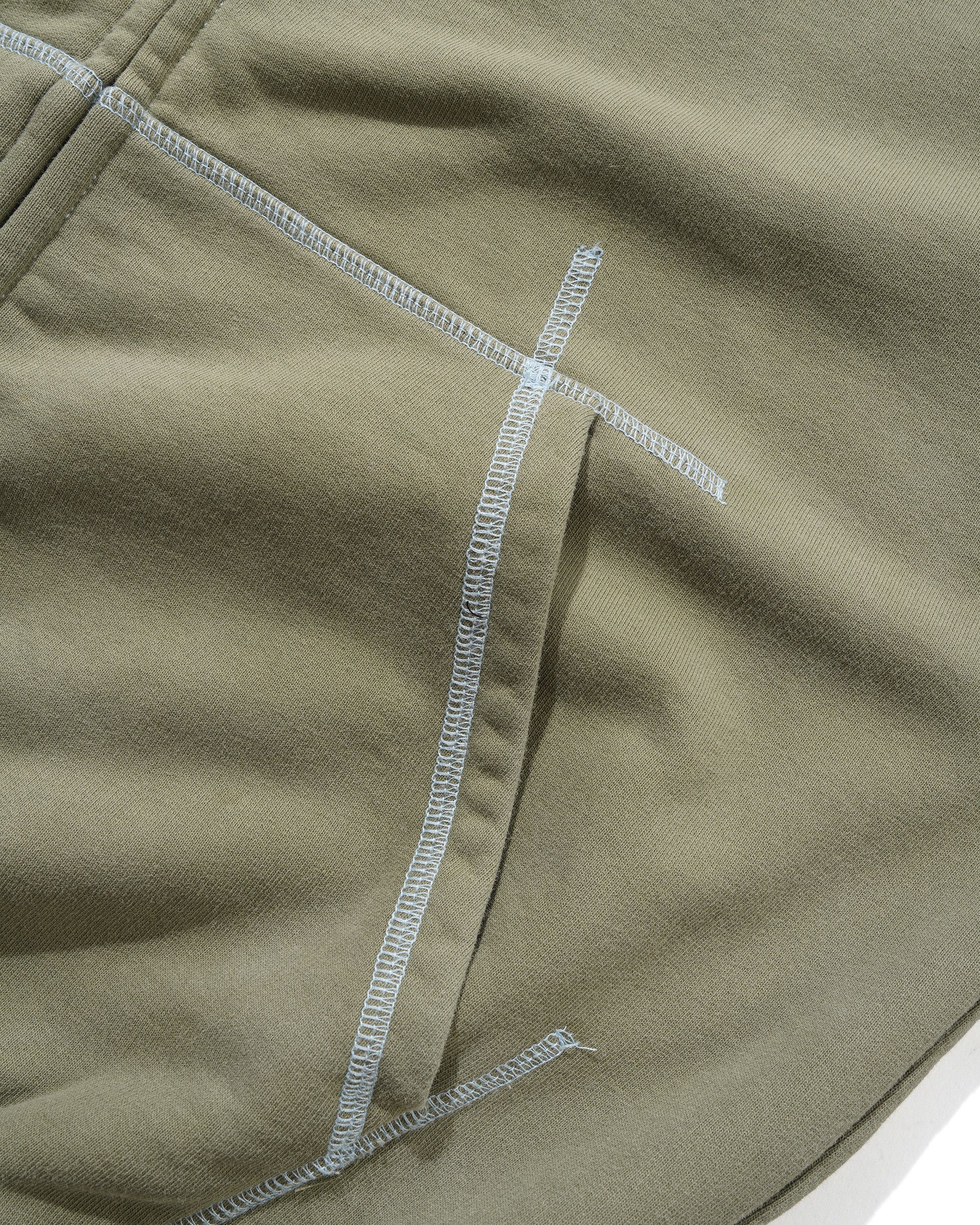 Trail Stitch Zip-Thru Hood - Washed Dull Army