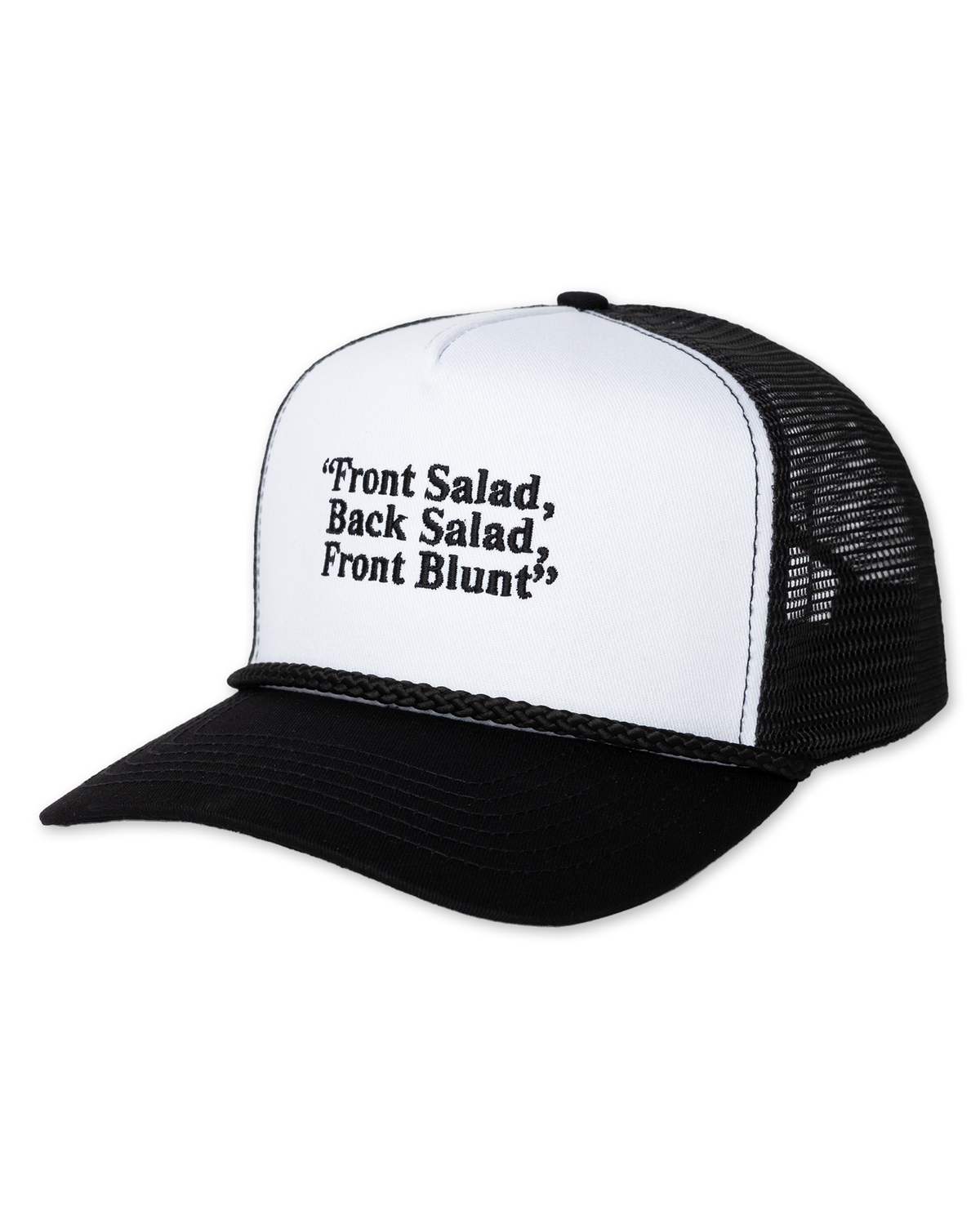 Front Blunt Trucker Hat - White/Black