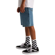 Short En Denim Baggy Check-5 Enfant - Bleu Délavé Stonewash
