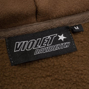 Violet x David Enth Zip Hoodie - Brown