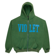 Violet x David Enth Zip Hoodie - Green