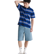 Short en Denim Baggy Check-5 - Bleu Stonewash