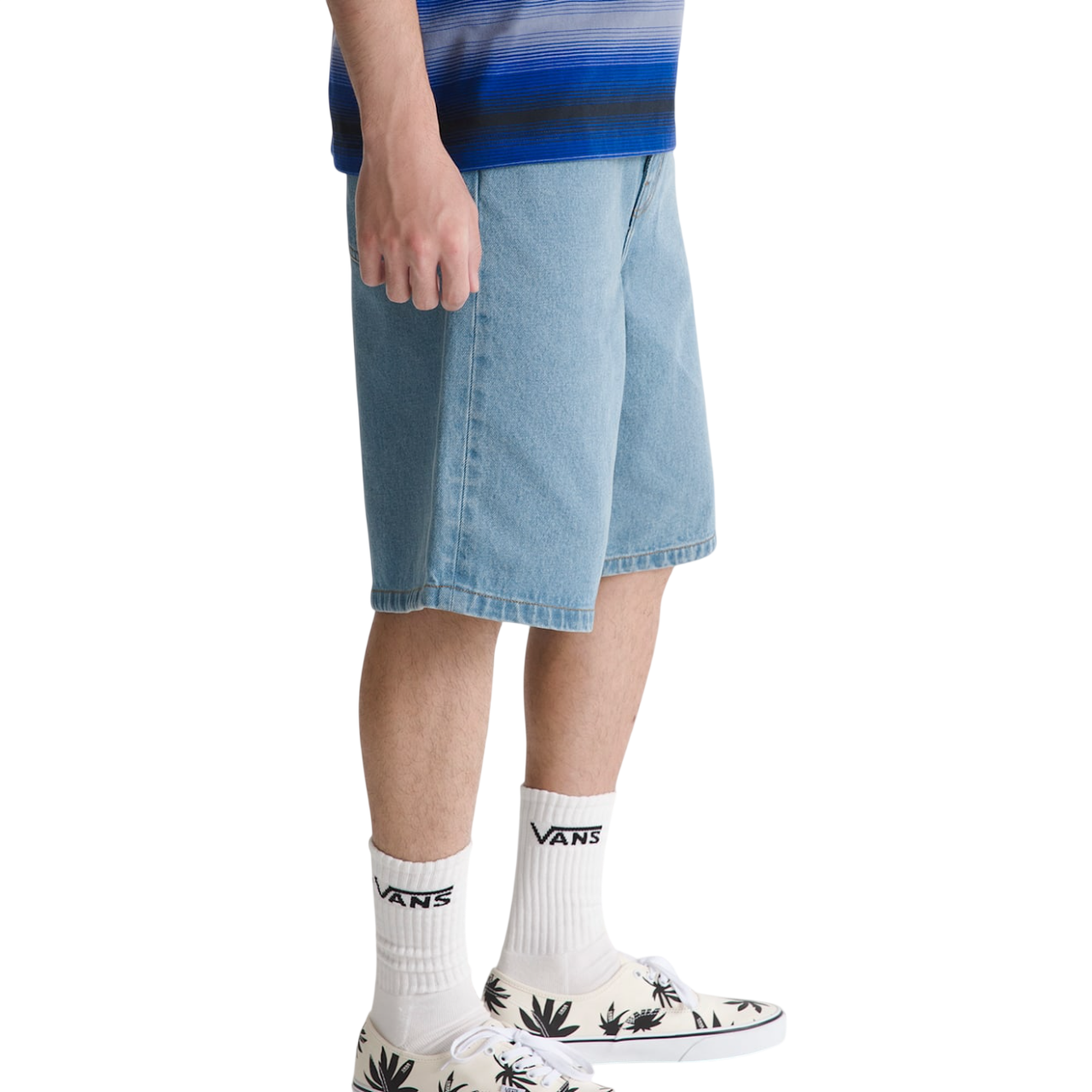 Short en Denim Baggy Check-5 - Bleu Stonewash