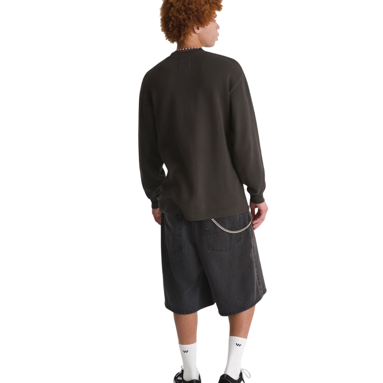 Short en Denim Baggy Check-5 - Noir Délavé