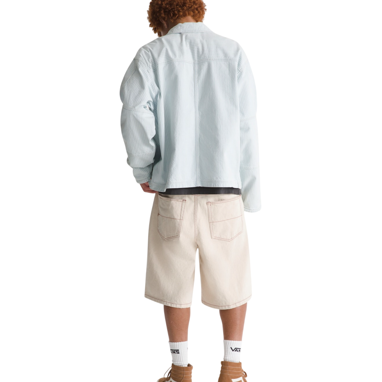 Short En Denim Baggy Check-5 - Grain Naturel