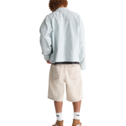 Short En Denim Baggy Check-5 - Grain Naturel