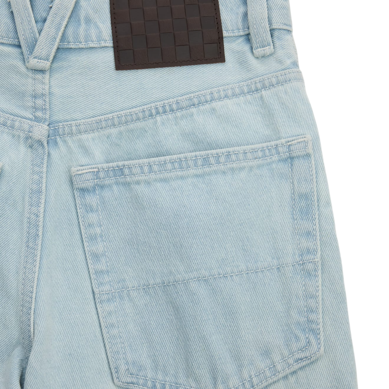 Kids Check-5 Loose Denim Pants - Blue Ice