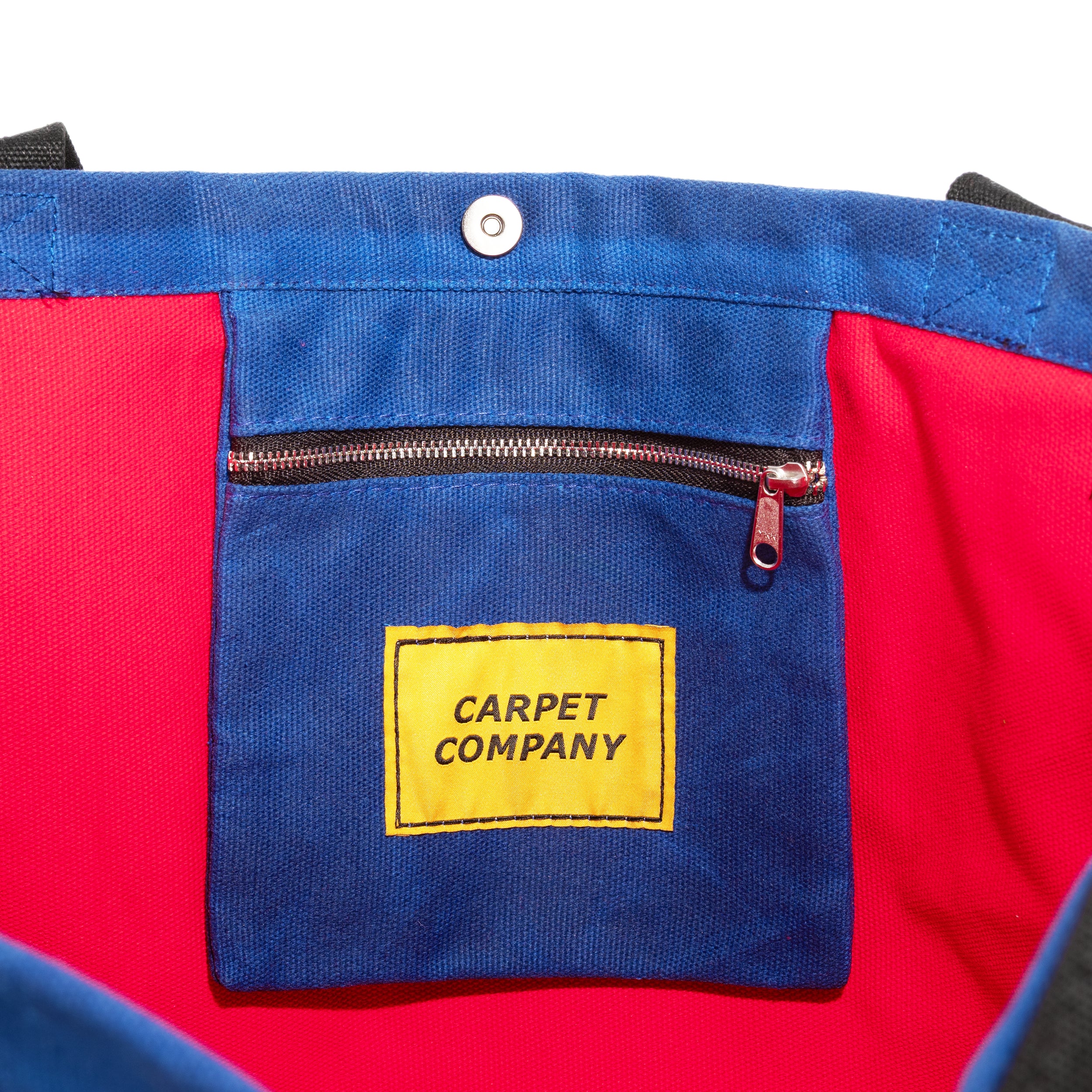 Varsity Waxed Canvas Tote Bag - Blue