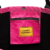 Varsity Waxed Canvas Tote Bag - Pink