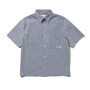 Chemise à Rayures Verticales Manches Courtes - Bleu Pierre
