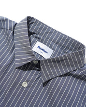 Chemise à Rayures Verticales Manches Courtes - Bleu Pierre