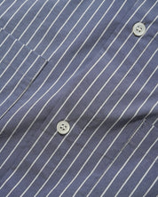 Chemise à Rayures Verticales Manches Courtes - Bleu Pierre