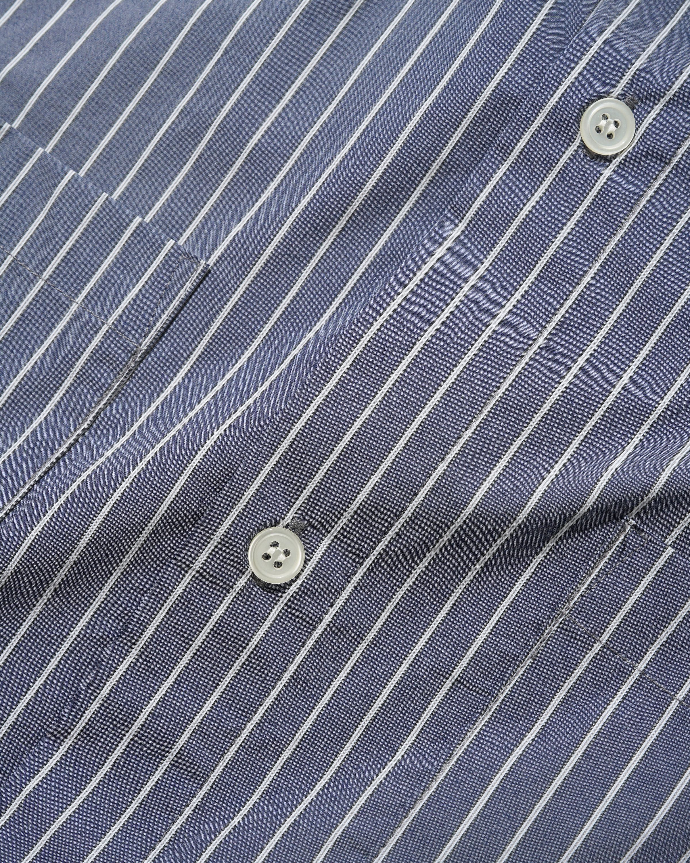 Chemise à Rayures Verticales Manches Courtes - Bleu Pierre