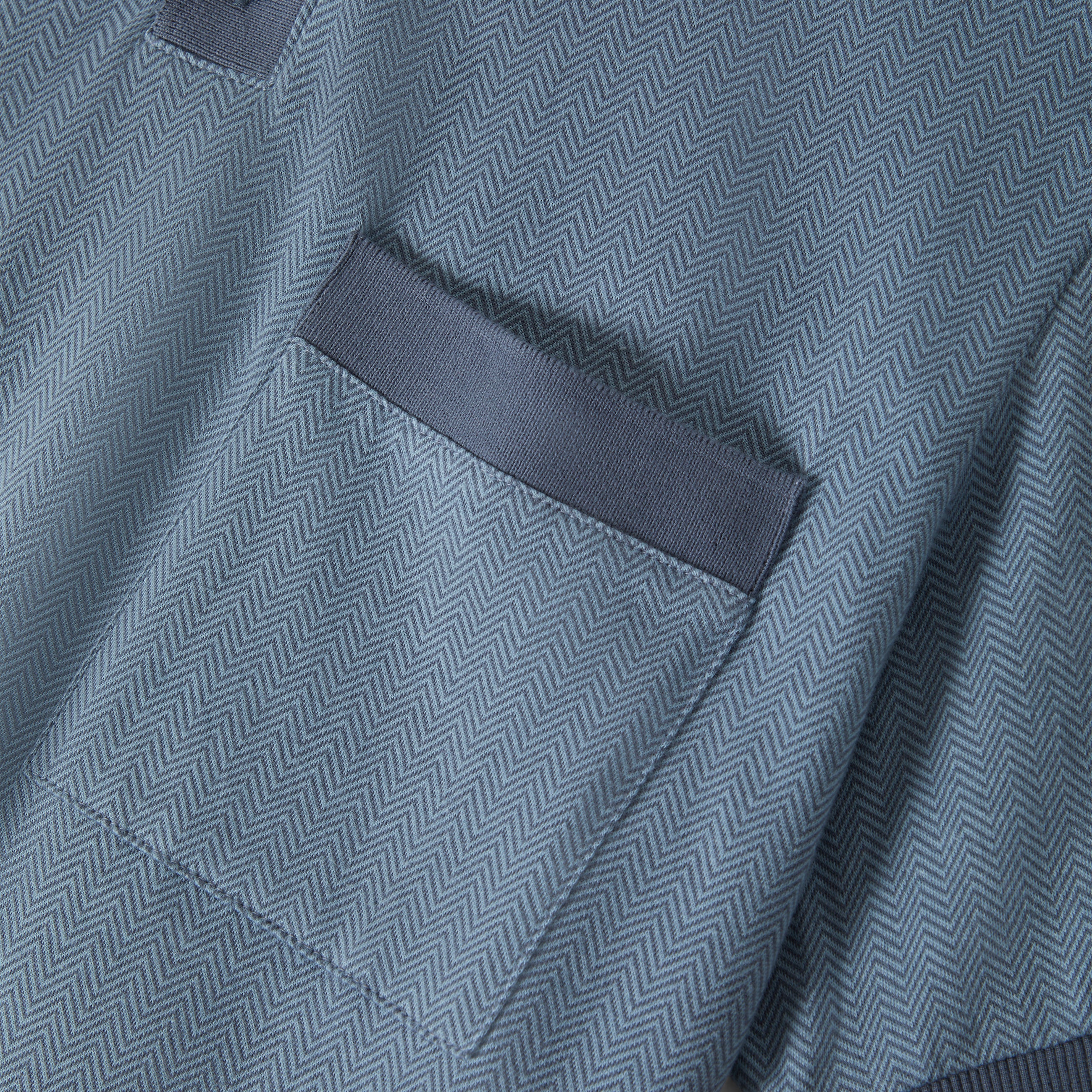 Weekend Herringbone Polo - Borrow Blue/Berring Sea