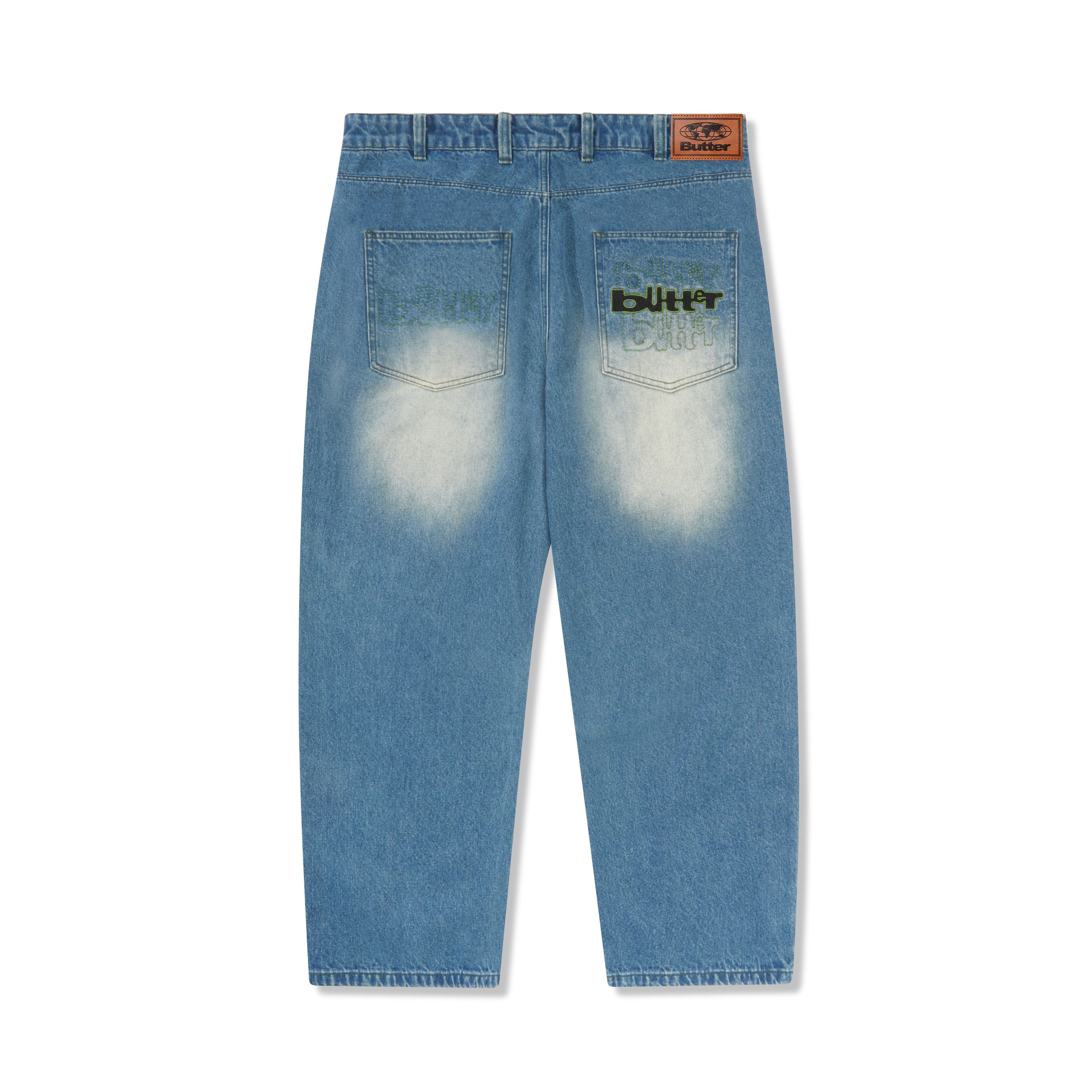 Warped Denim Jeans - Bleu Moyen Délavé