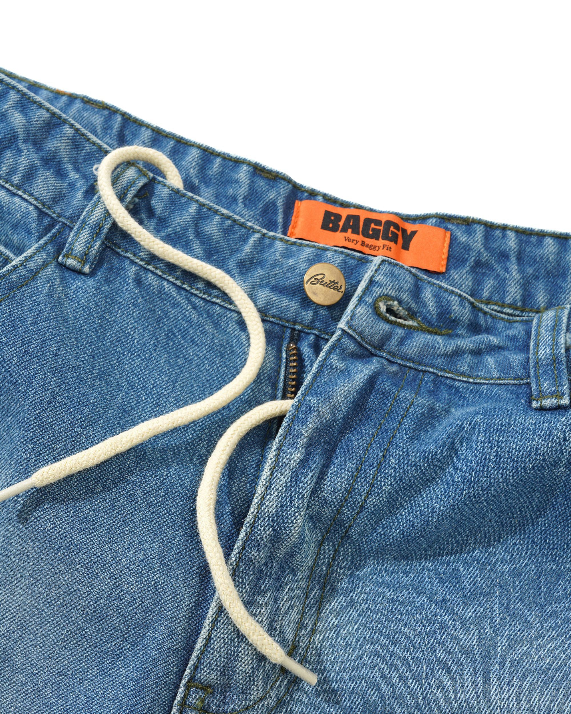 Warped Denim Jeans - Washed Mid Blue