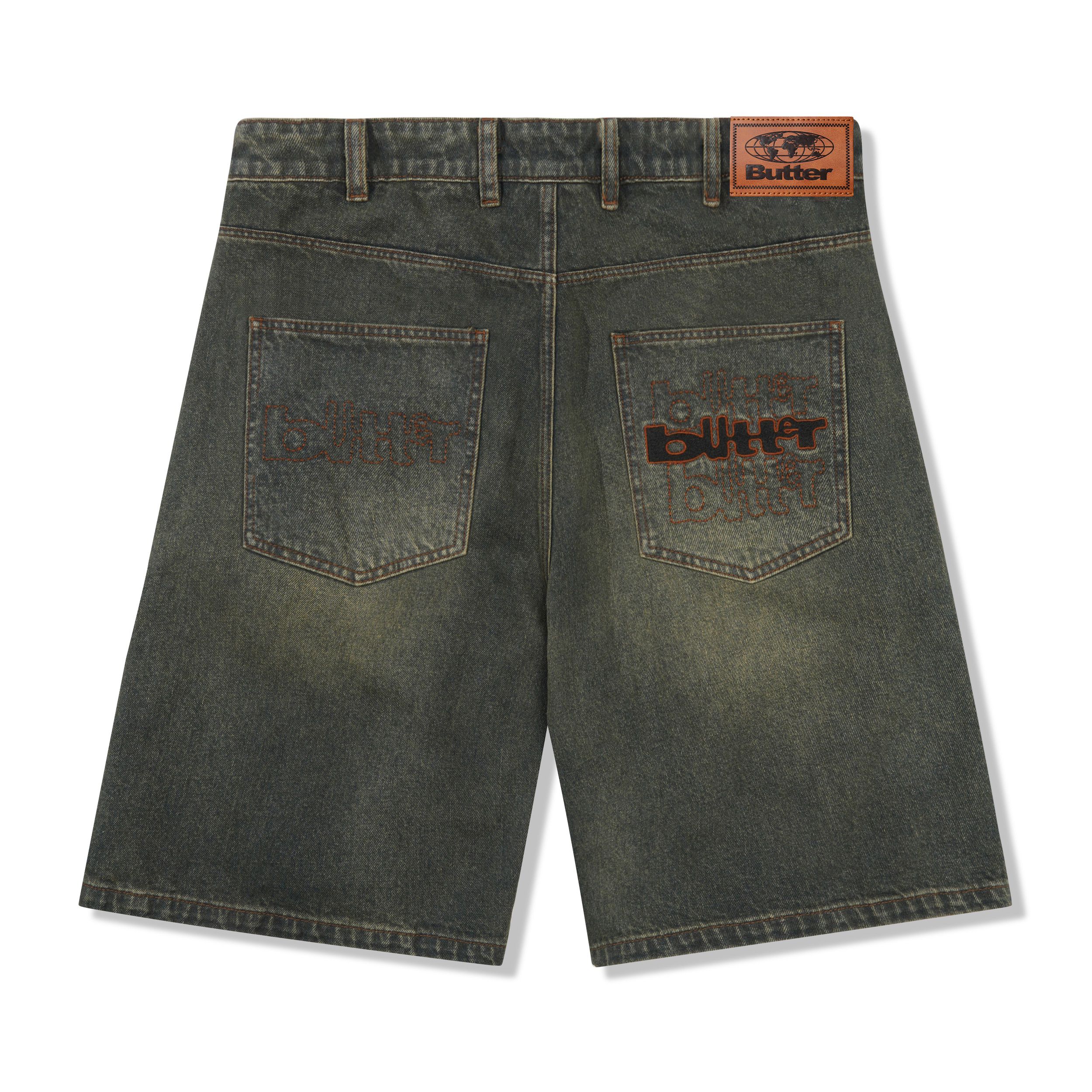 Warped Denim Shorts - Dirty Wash Indigo