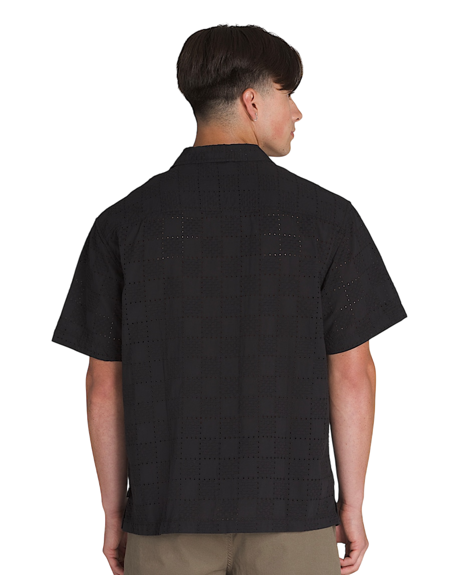 Wayside Eyelet SS Woven Shirt - Black