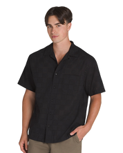 Wayside Eyelet SS Woven Shirt - Black