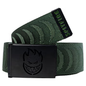 Bighead Cut Out Crescent Jacquard Web Belt - Olive/Black