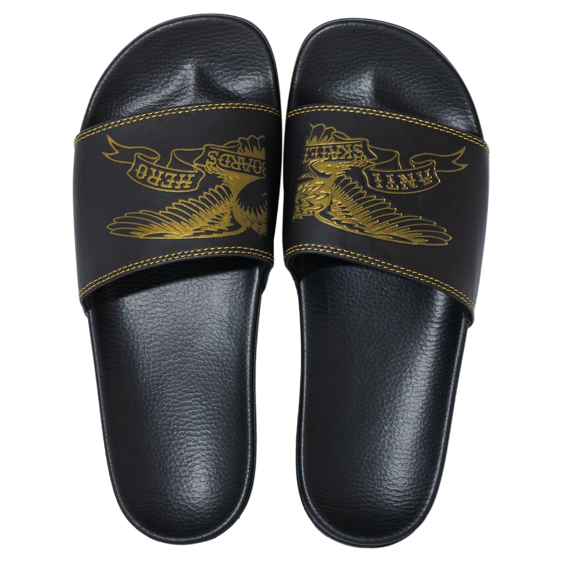 Basic Eagle Sandale Slide - Noir/Or