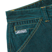 Eyes Pantalon en Sergé de Denim - Vert Surteint