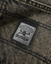 Wide Cut Denim Jeans - Acid Washed Brown
