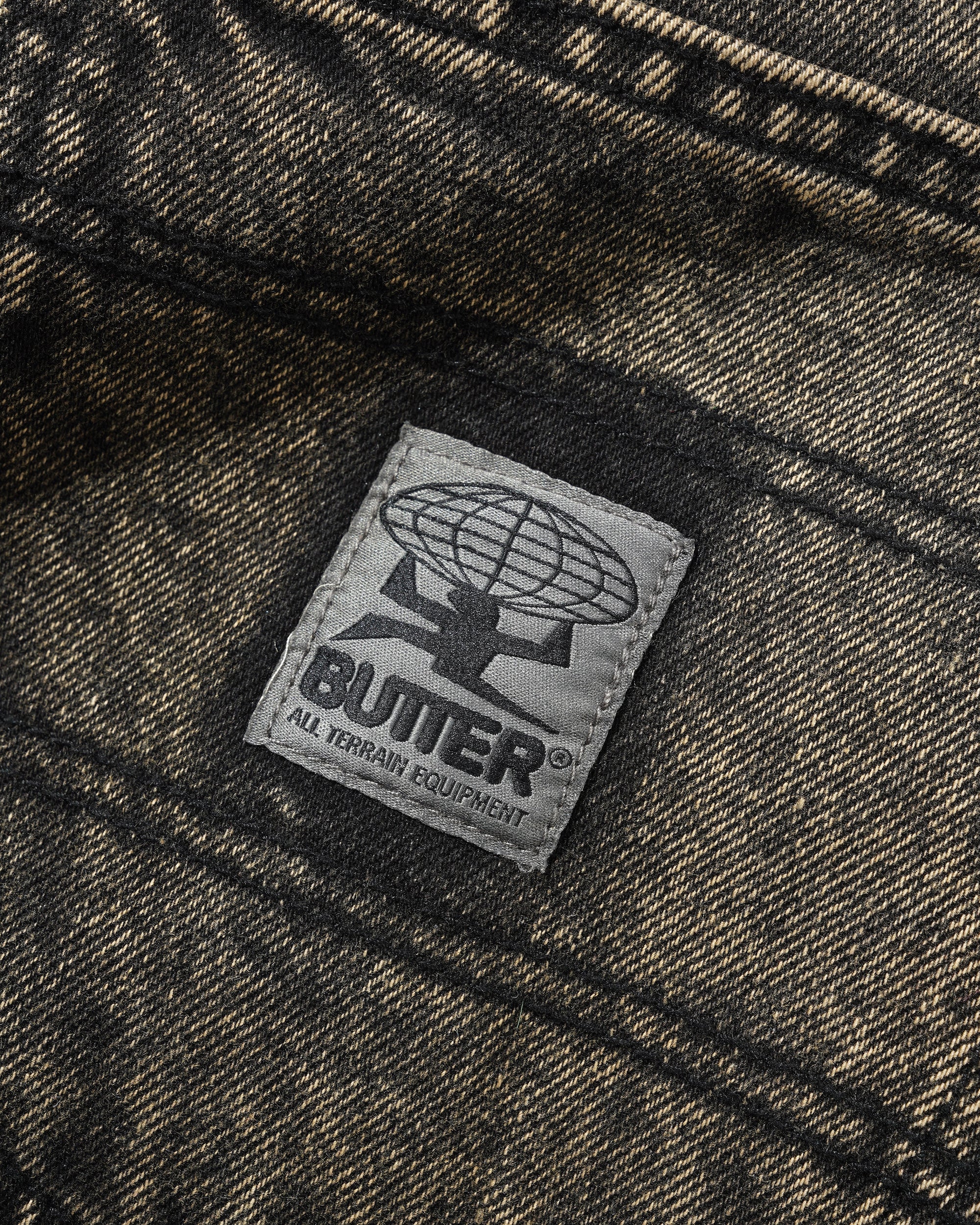 Wide Cut Denim Jeans - Acid Washed Brown