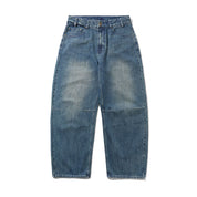Wide Cut Denim Jeans - Faded Work Blue
