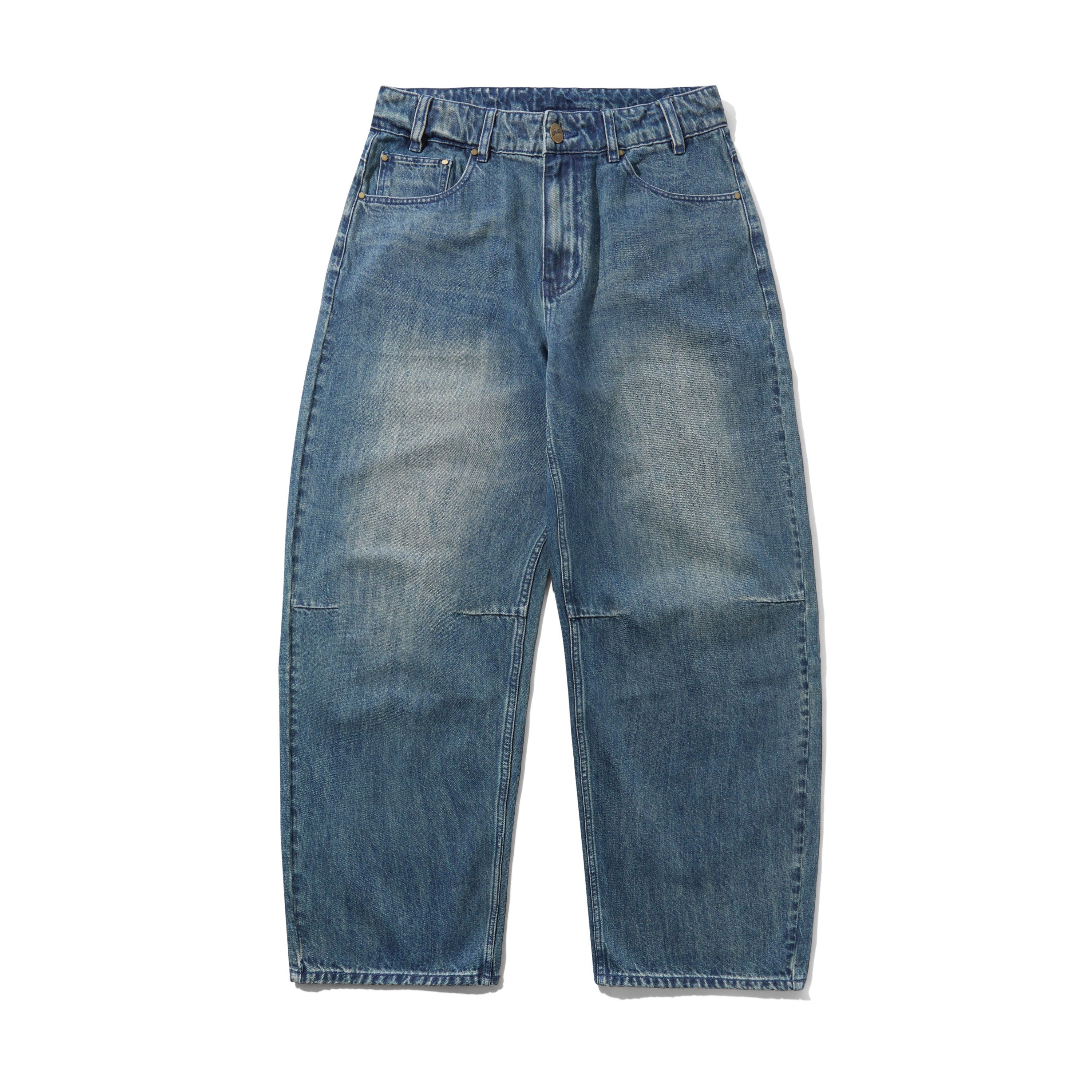 Wide Cut Denim Jeans - Faded Work Blue