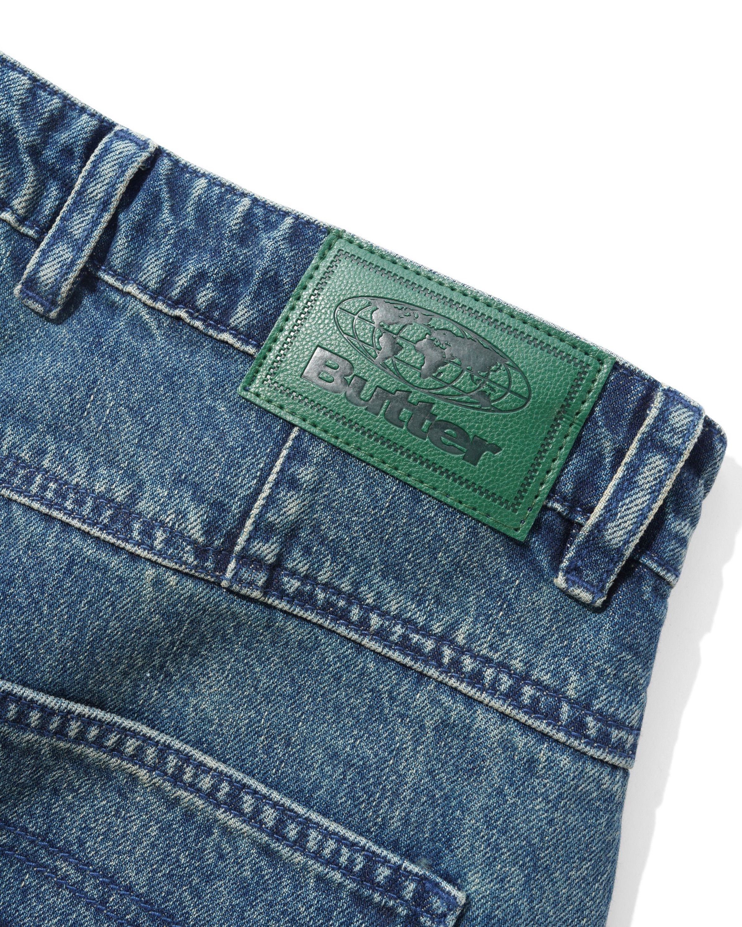 Wide Cut Denim Jeans - Faded Work Blue