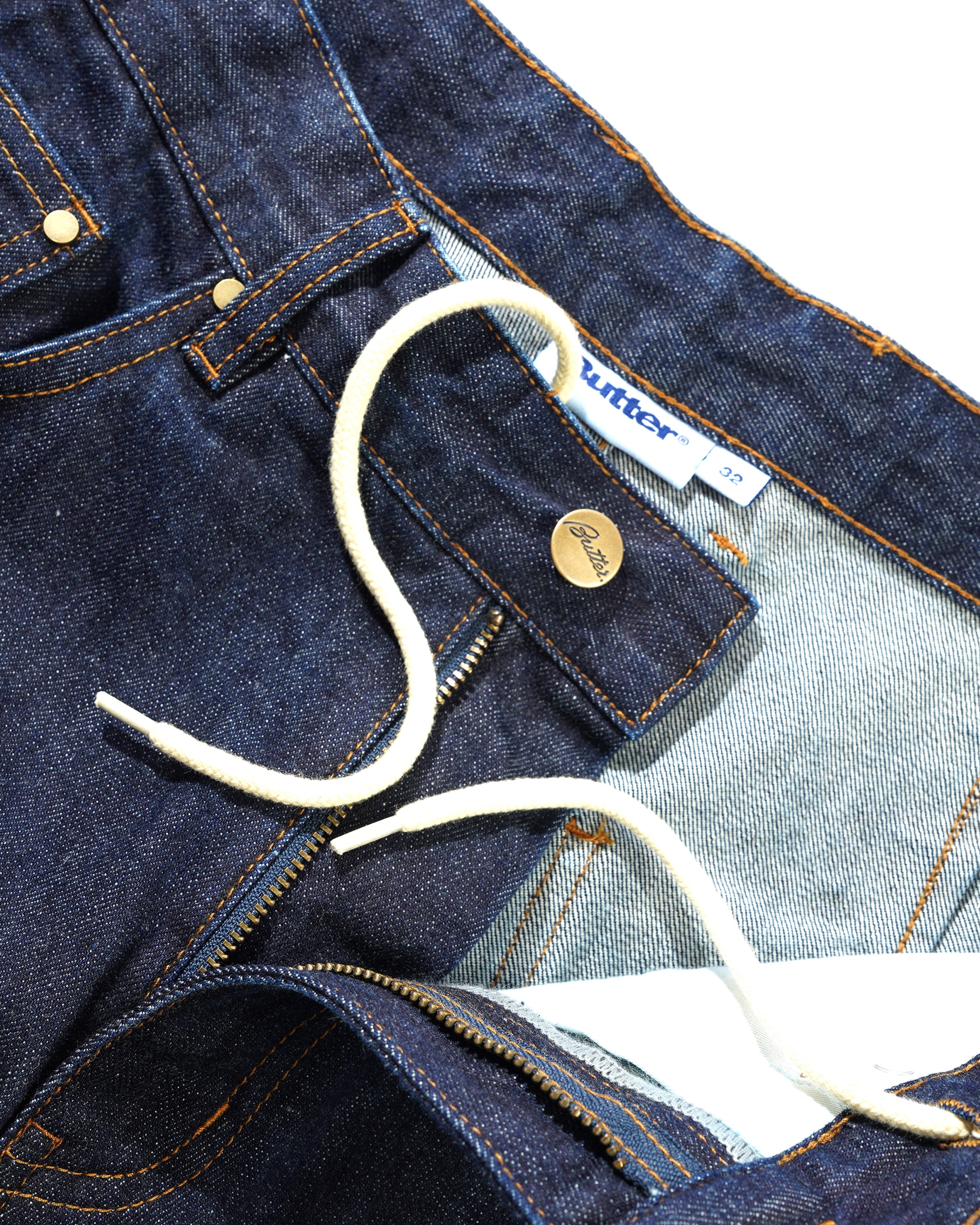 Wide Cut Denim Jeans - Selvedge Blue